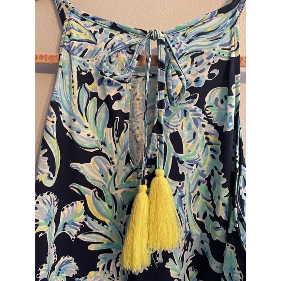 Lilly Pulitzer Women's Margot Dress High Tide Navy Scuba Tassel Sundress Sm NWOT - Picture 8 of 13